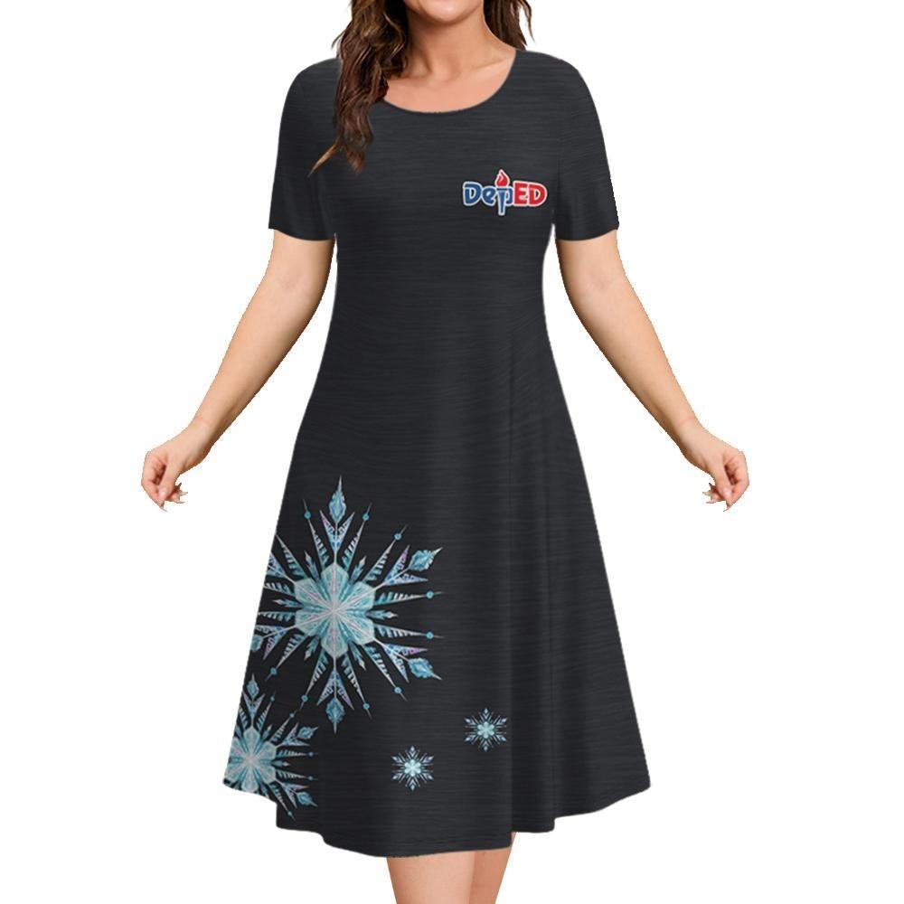 Sublimation Ladies Teacher Dress Casual Large Size Loose School Teacher Uniform Dress Top