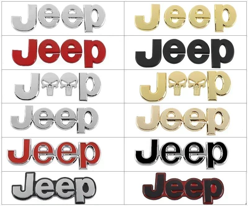 For Jeep Car Front Hood Emblem for JEEP Grand Cherokee Wrangler Renegade Patriot Liberty Compass Rear Trunk Side Badge Sticke