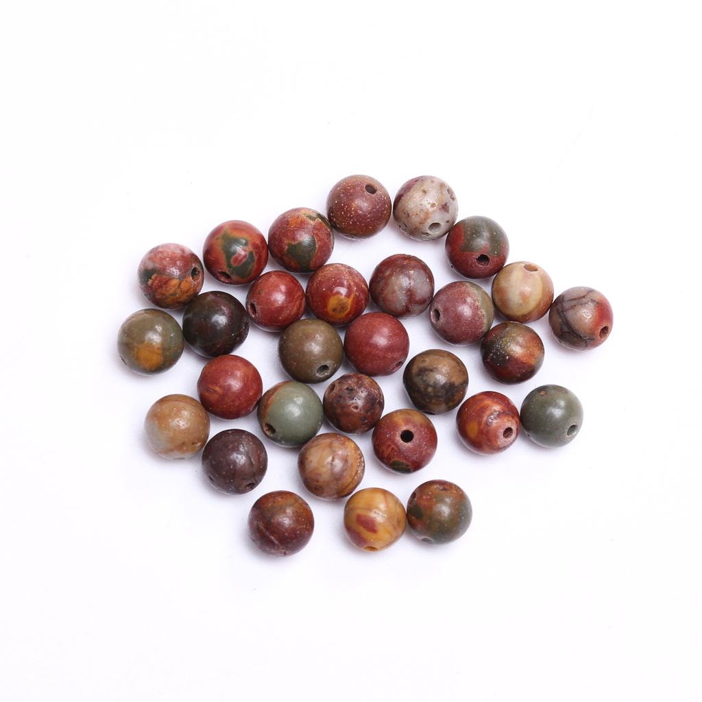 Товары для вечеринок Материалы для изготовления украшений своими руками Бусины из яшмы Пикассо Бусины из натурального камня Бусины россыпью Круглые 4/6/8/10 мм Подвески для рукоделия своими руками