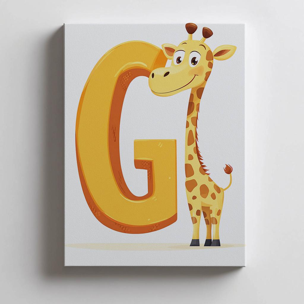 Plakat Litera G Z Żyrafą Plakat Litera G Z Żyrafą, 40X50 Cm, Bez Ramy, Papier Matowy 230 Gsm