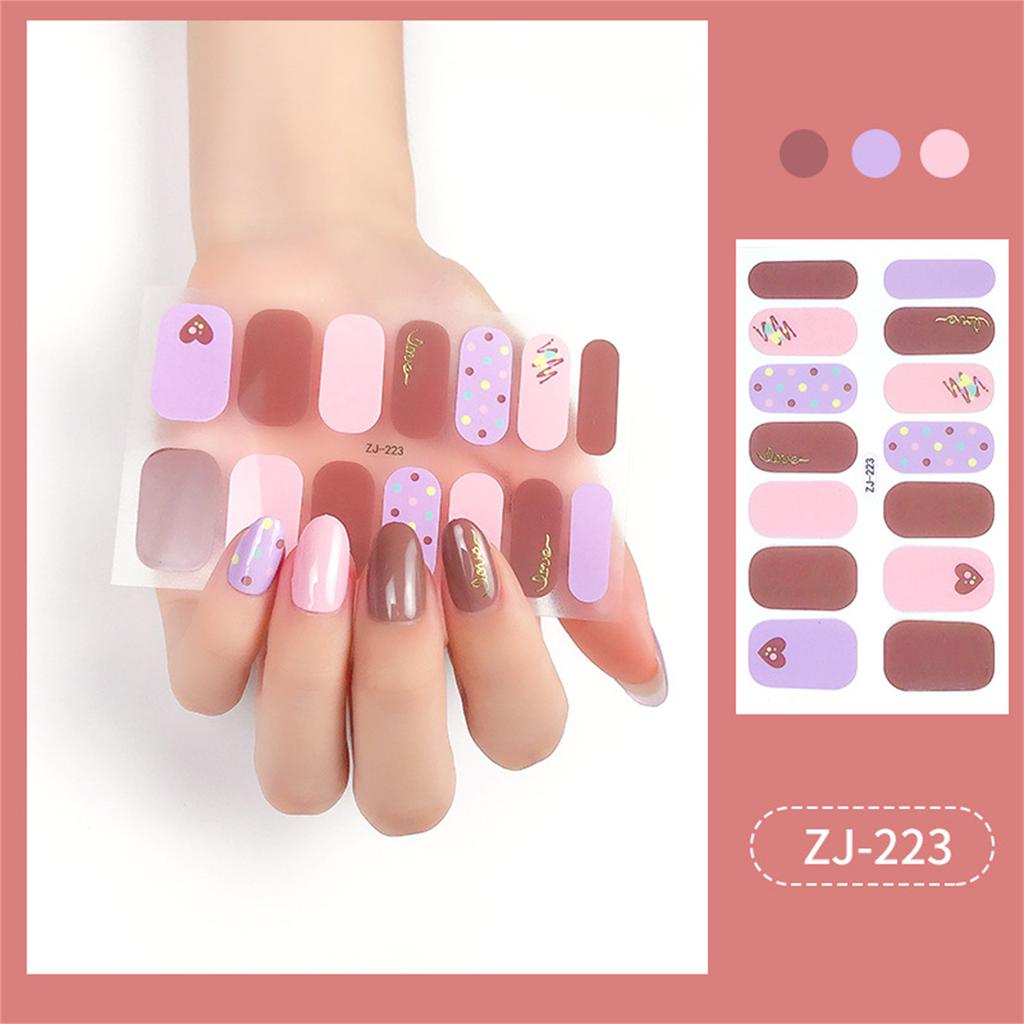 16 Strips Glitter Nail Wraps for Women Nail Polish Strips Self Adhesive Nail Polish Stickers Fingernail Manicure Sticker