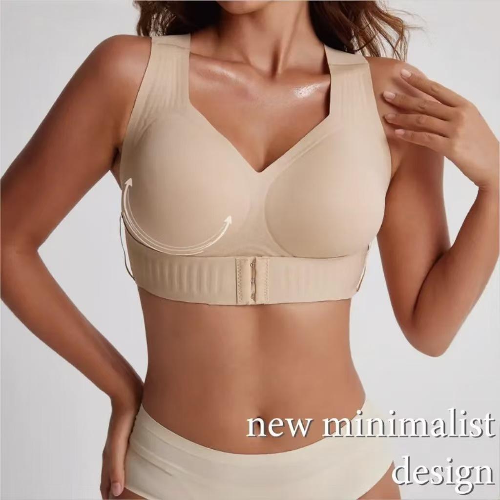 Jelly large size bra breathable gathering anti-sagging lift sports cross beautiful back underwear women