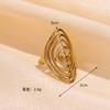 Premium Stainless Steel Ring Opening Retro Geometric Line Ring Hydraulic Titanium Steel Jewelry