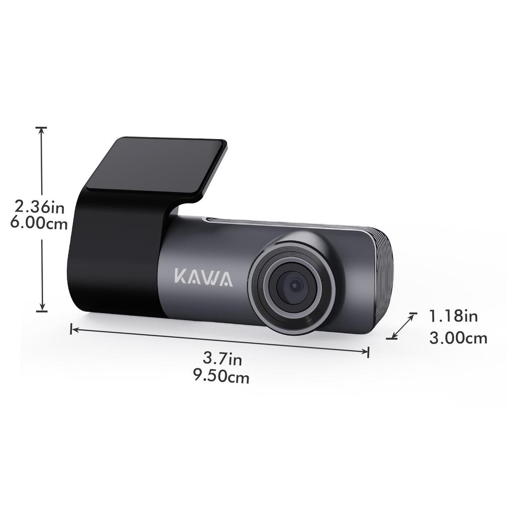 KAWA Dash Cam with 2K Powerful Night Voice Flexible Smartphone Parking Motion Continuous Emergency Impact Nationwide LED Traffic Light Easy Easy