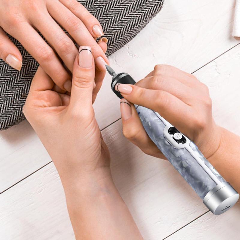 Беспроводная электрическая дрель для ногтей, портативная USB перезаряжаемая электрическая пилочка для ногтей, набор фрез для ногтей, инструменты для маникюра и педикюра