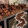 Искусственная гирлянда из коричневых листьев магнолии Реалистичная текстура Устойчива к УФ-лучам Всепогодная искусственная гирлянда Осенний декор