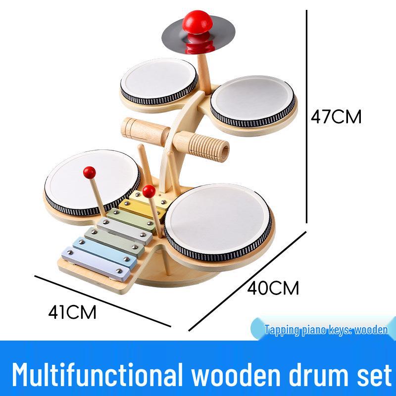 Kids' Multifunctional Wooden Drum Set: Early Education Music Toy for Girls & Boys
