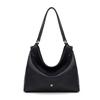 Elle Autumn Series Fashion Versatile Commuter Solid Color High-End Synthetic Leather Tote Shoulder Bag Large Women bags Gray Black E85F1260689