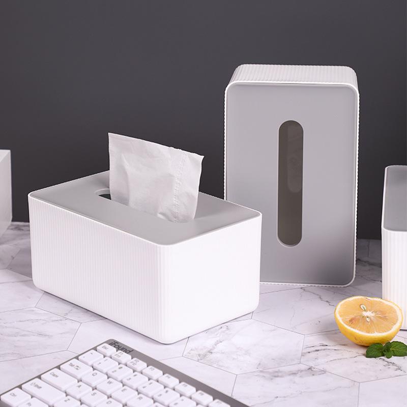 Коробка для салфеток в скандинавском стиле серо-белого цвета для стола и офиса – креативный держатель для салфеток для гостиной, ванной комнаты или журнального столика.