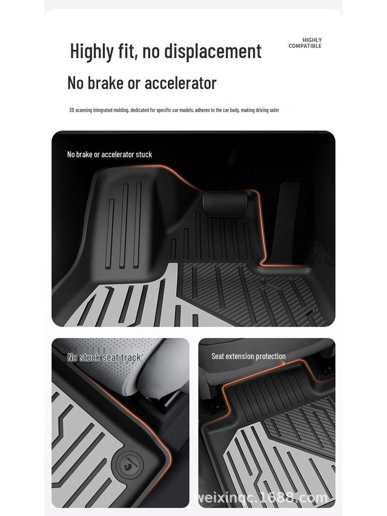 Baidequan Коврики для пола из ТПЭ для Zeekr 001/7X007GT 2025 года, разноцветный коврик в багажник