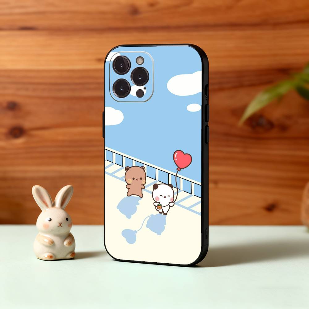 Милый Чехол Для Телефона B-BuBu D-DuDu Для iPhone17,16,15,14,13,12Plus,Pro Max,XS,5G Мягкий Силиконовый Черный Чехол