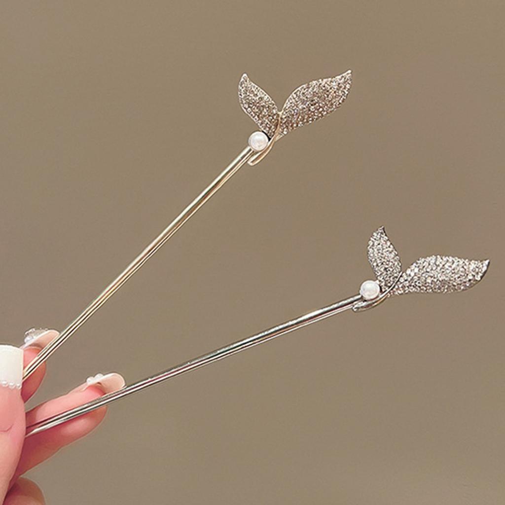 Pearl Mermaid Hairpin Alloy Hair Stick Wedding Party Accessory Pearl Hair Clip for Women Elegant Hairpin Bridal Hair Sticks