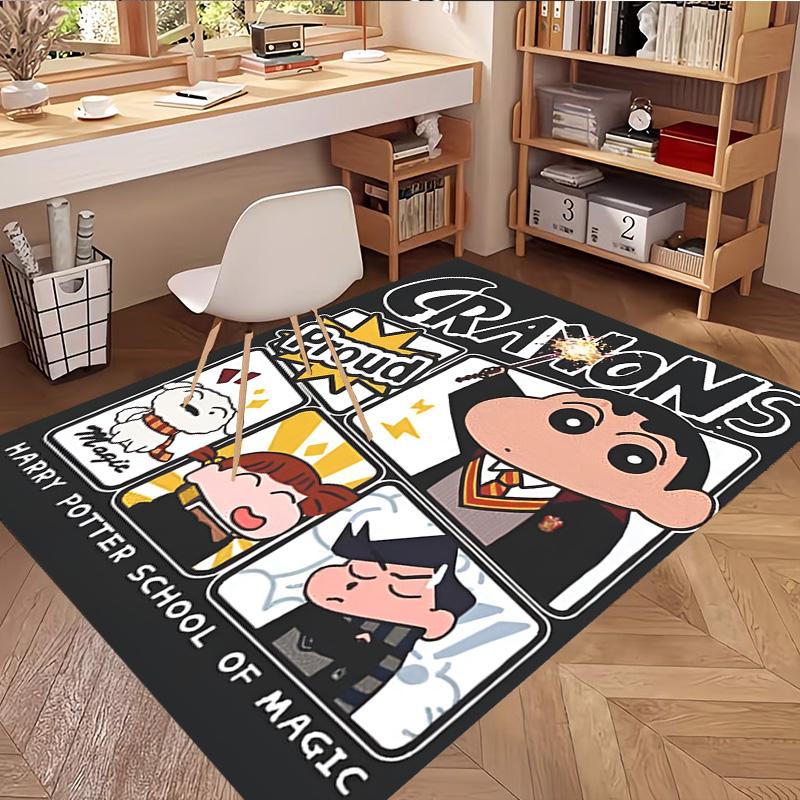 Crayon Shin Print Rug, Washable Floor Carpet, For Entryway Dorm Laundry Room Office Study, Home Decor Birthday Christmas Gift