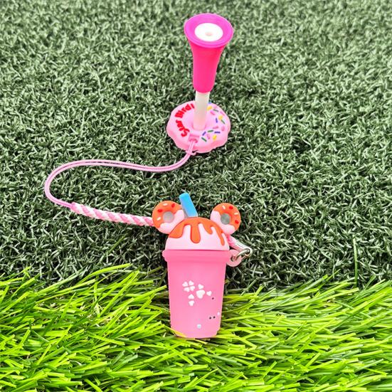 Golf Tee Cartoon Shape Lightweight Portable Colorful Anti-Lost Golf Tee Hanger with Strap Golf Accessory Gift