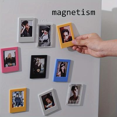 Красочные магнитные фоторамки, 3-дюймовые рамочки-магниты на холодильник для демонстрации семейных памятных фотографий, совместимые с негативами Fuji Instax