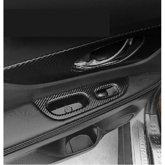 4 шт./компл., черная наклейка из углеродного волокна, кнопка подъема окна автомобиля, панель переключателя, накладка, наклейка для Nissan X Trail X-Trai T32