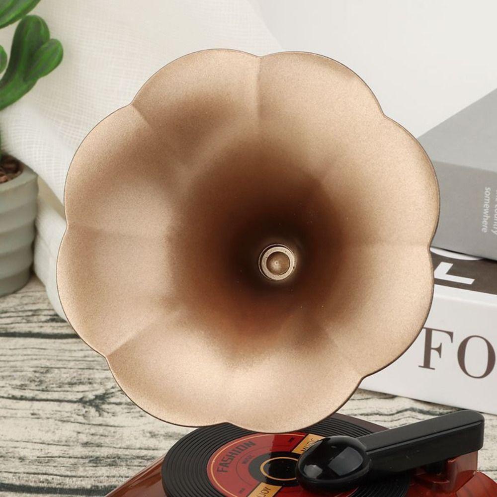 Wood Color Gramophone Music Box Plastic Photography Props  For Home and Office Decor