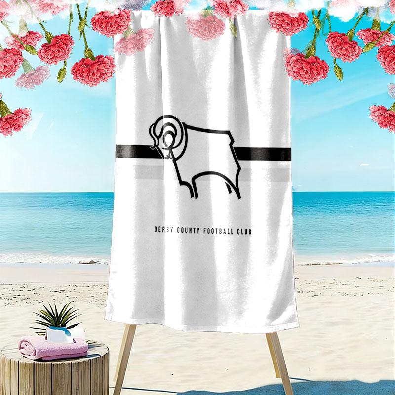 Derby County logo Beach Towel, Large Soft Quick Dry Towel for Beach Camping Swimming