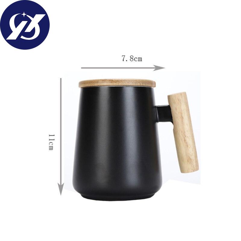 Ceramic Large Capacity Coffee Mug with Wooden Handle Office Water Tea Cup Milk Mug Drinkware
