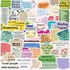 50 Cartoon Inspirational Fragment Text Graffiti Stickers Decorate Guitar Notebook Suitcase DIY Waterproof