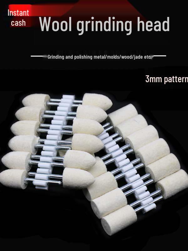 2.35/3.0/6.0mm Shank Wool Polishing Wheel for Mirror Finish on Jade and Metal