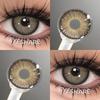 Eyeshare 1 пара натуральных коричневых контактных линз для глаз с серыми зрачками, 14,5 мм, большие красивые глаза, мягкие линзы, косметика