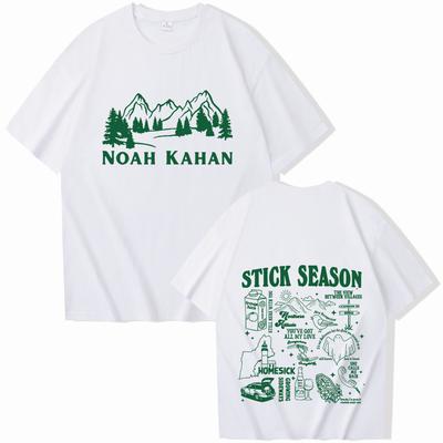 Noah Kahan Stick Season 2025 Футболка Женская С Круглым Вырезом Летняя Повседневная Рубашка Футболка Футболка для Мужчин Обычная Печать