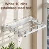 Folding Drying Rack Wall Mounted Space Saving Drying Clip Bathroom Non Perforated Towel Sock Stand Household Balcony Accessory