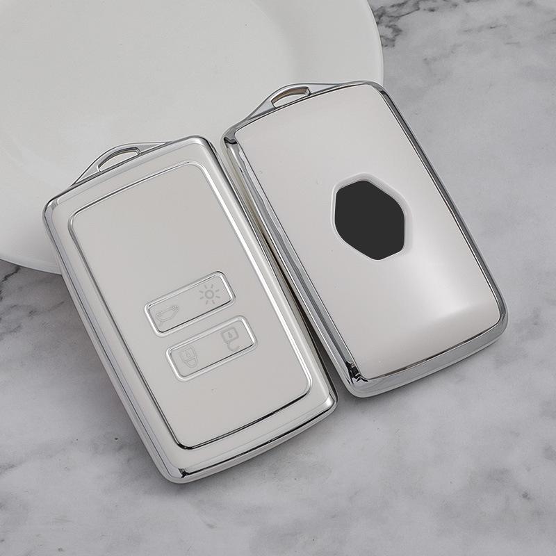 Чехол для ключа Renault Koleos для смарт-ключа 2017-2018 - Серебристый край