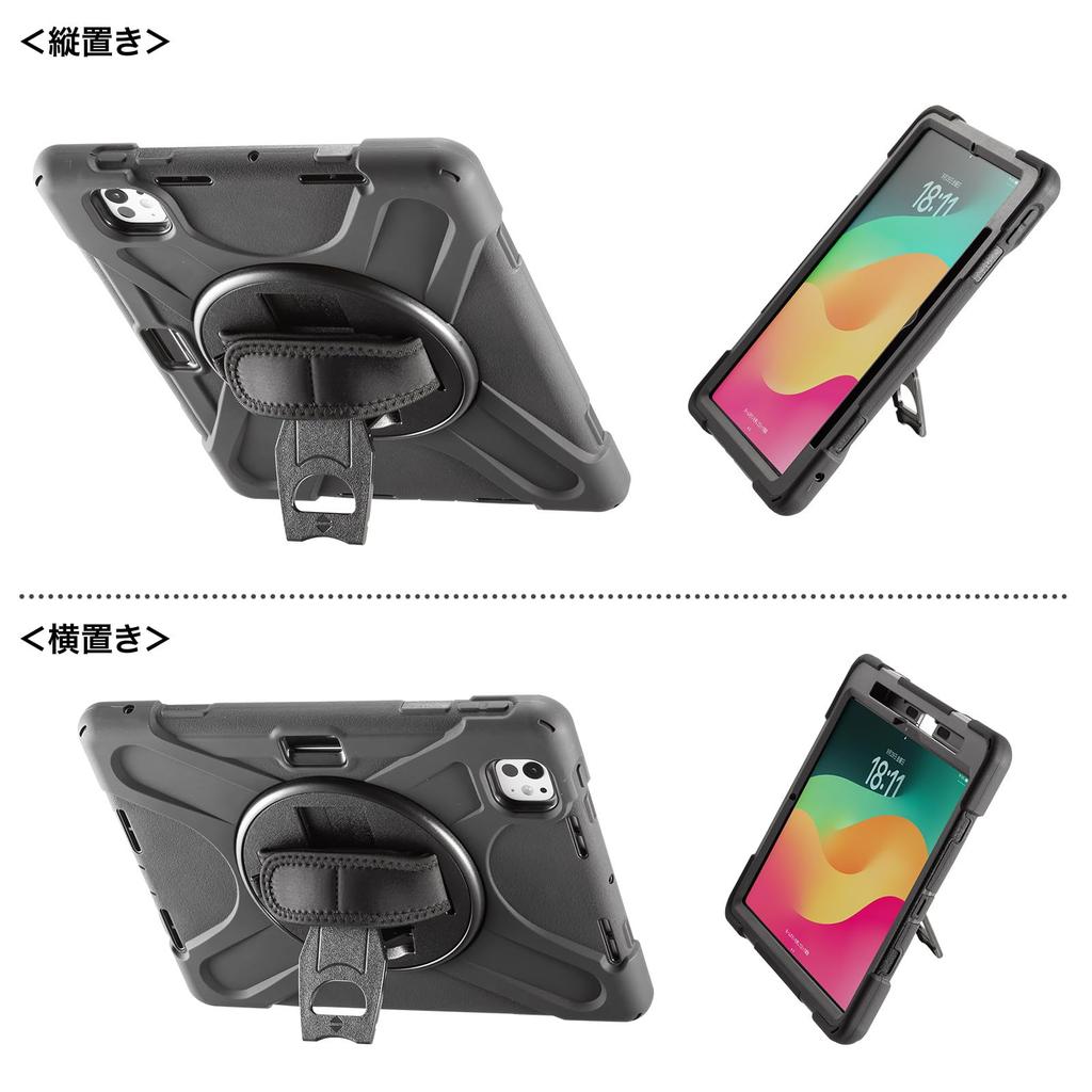 SANWA SUPPLY Противоударный чехол для iPad Pro PDA-IPAD1717BK3 11-дюймовый (М4/2024)