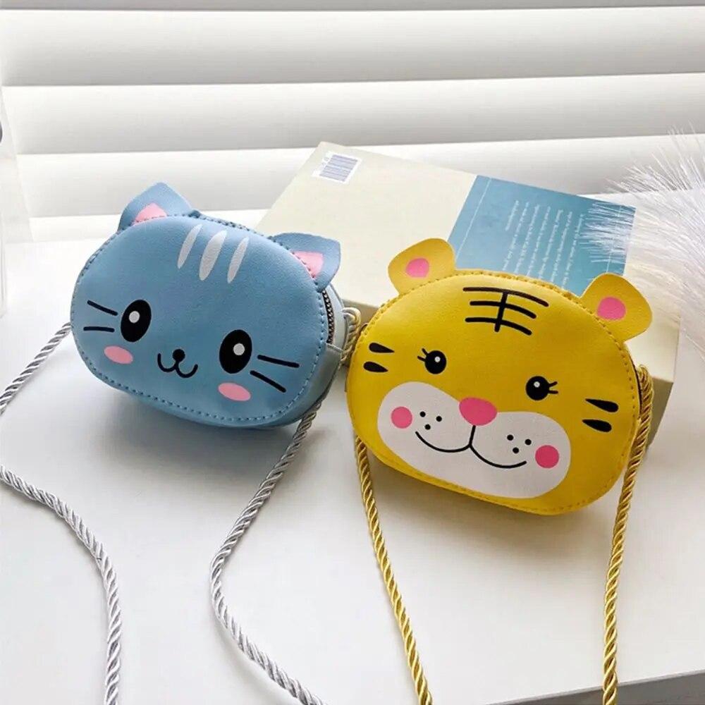 Coin Purses Cartoon Kids Baby Girls Boys Animal Rabbit Bear Handbags PU Leather Cute Crossbody Bags