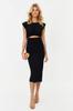 Women's Style Dress Black Lined Knitted Accessory Dress