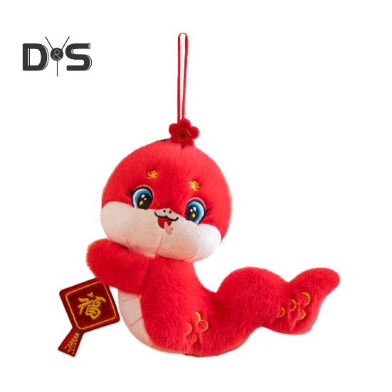 Плюшевая подвеска в виде змеи со шнурком, чучело китайского зодиака для декора автомобильной комнаты, мультяшная кукла-талисман для празднования весеннего фестиваля