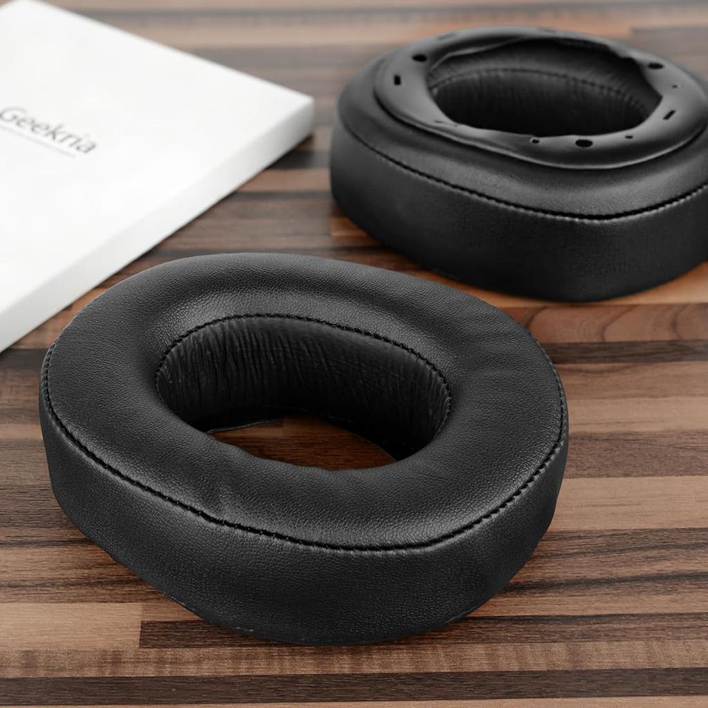 Geekria Ear Pads QuickFit Compatible Pads Compatible with SONY Headphones Pads Cups MDR-HW700, MDR-HW700DS Ear/Ear (Protein Leather/Black)