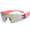 Rimless Women Fashion Luxury Brand Designer Sun Glasses One Piece Large Frame Sunglasses Outdoor Sports Cycling Glasses