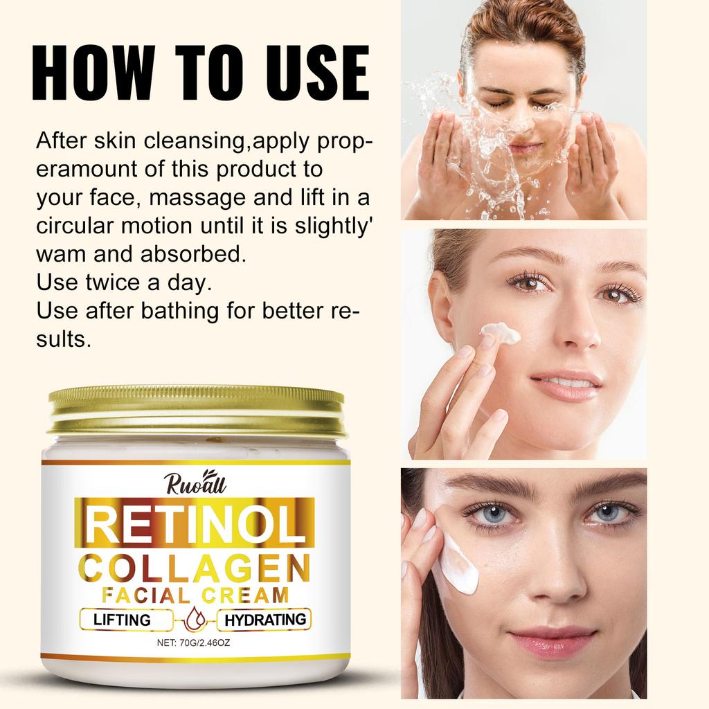 Clear Jar Lifting & Firming Fine Lines Retinol Collagen Face Cream 70g Moisturize and Brighten Skin Tone Revitalize and Nourish Hydrate