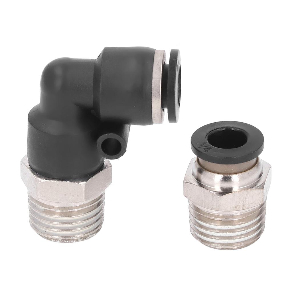 30PCS Set Pneumatic Fittings Kit 1/4in Outer Diameter 1/4 In NPT Thread Air Hose Connector Set