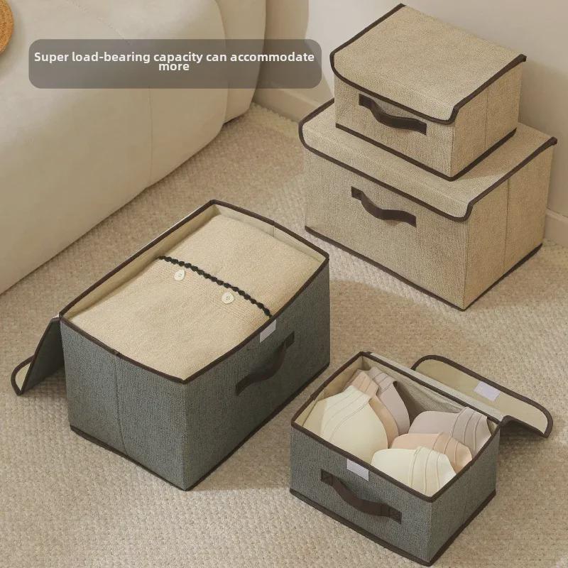 Foldable Dustproof Clothing Storage Box with Lid - Multifunctional Organizer for Clothes and Pants