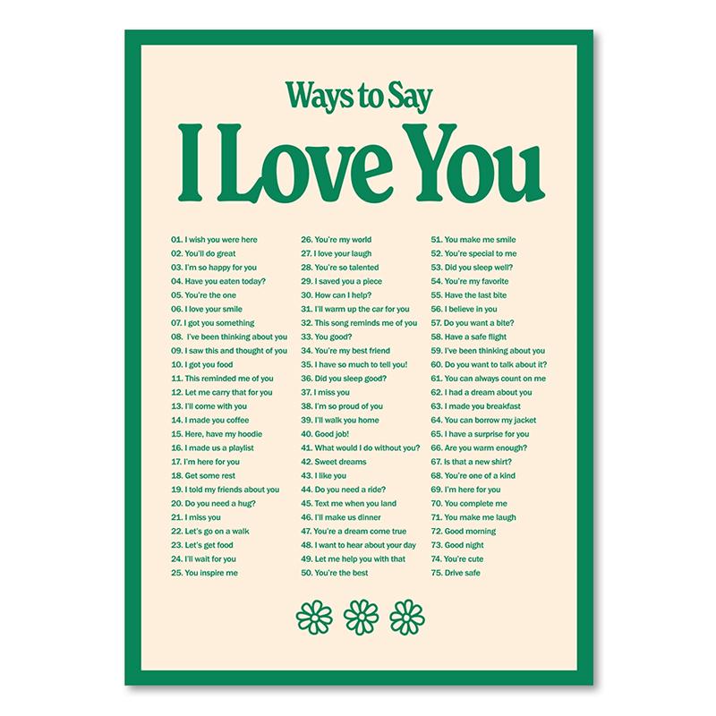 Современный постер Разные способы сказать «Я люблю тебя» Картина на холсте Скандинавское слово Цитата Печать Модные картины Настенное искусство Украшение дома