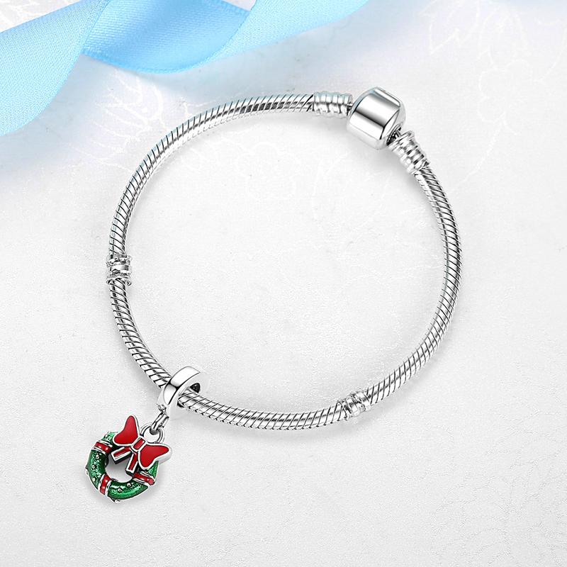 Original 925 Silver Charms Christmas Santa Reindeer Pendant Beads Fit Bracelets Necklaces Women DIY Jewelry Gift