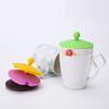 Креативные крышки для чашек могут содержать соломинки и ложки, цветные мягкие силиконовые чашки с пылезащитными крышками