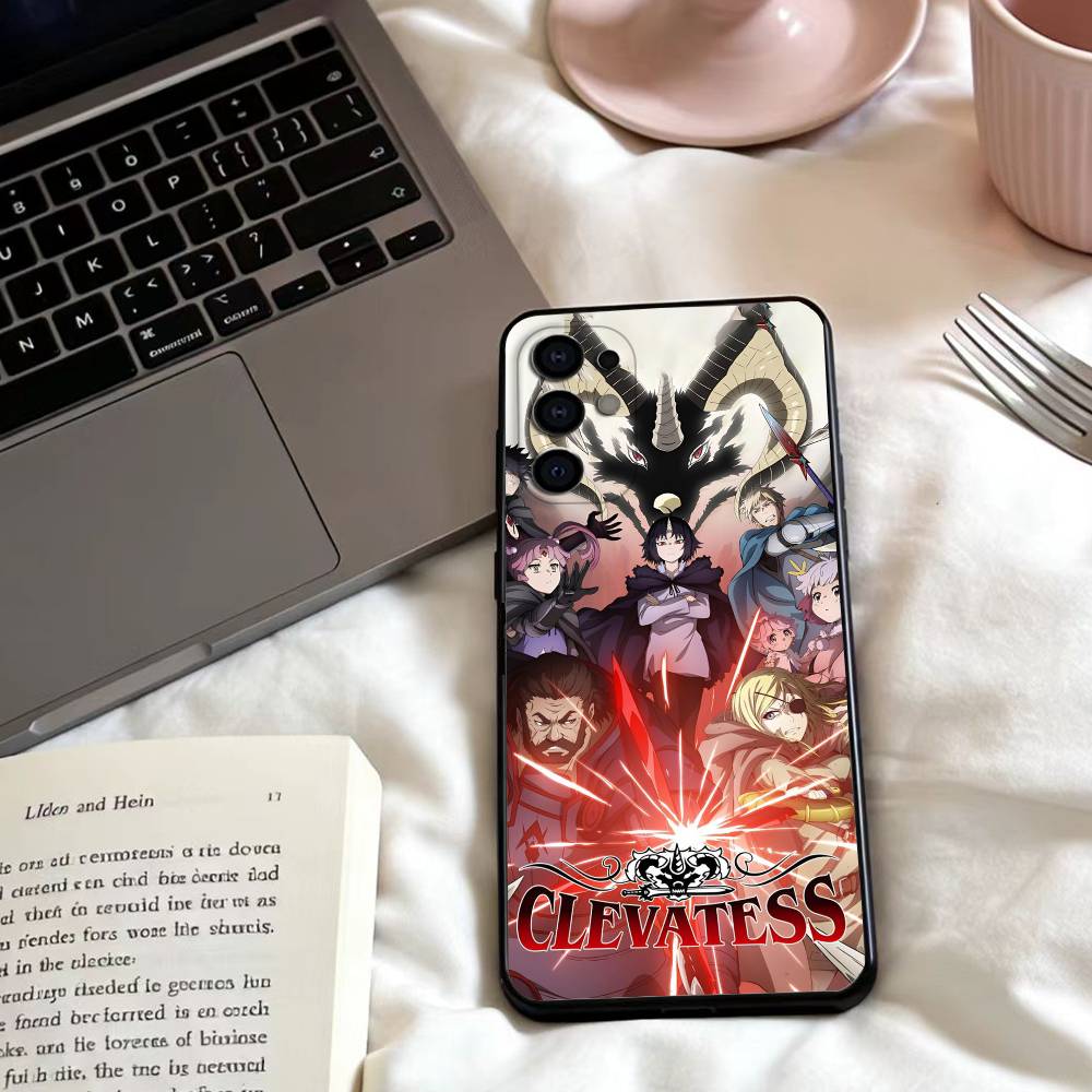 Аниме C-Clevatess Чехол для телефона Samsung S25,24,23,22,30,21,10,9,Ultra,Plus,Lite,FE,4,5 G Мягкий Черный Чехол