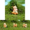 Cute Resin Akita Dog Figurine For Creative Bonsai Decoration Yellow Dog