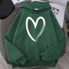 Sweatshirt Women's Heart-print Plush Top For Loose Casual Sports Hooded Pullover