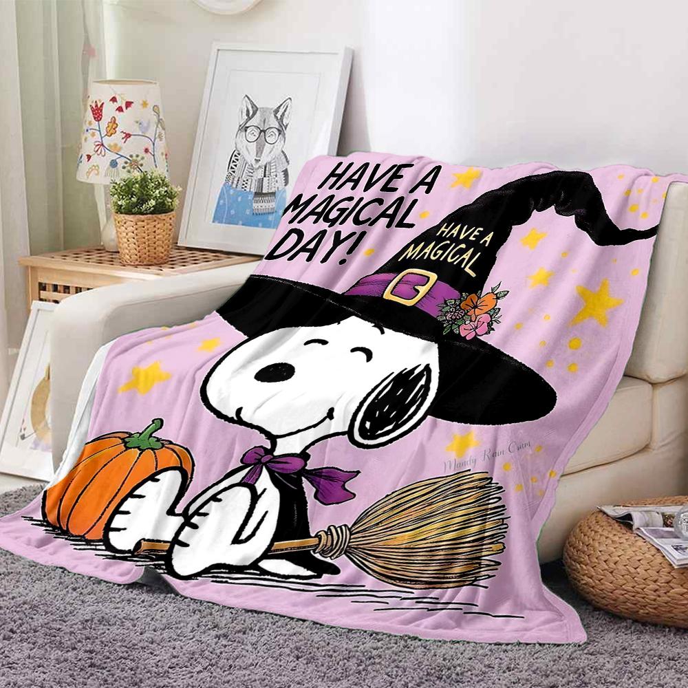 1Pc Snoopy Halloween Magic Blanket Soft And Comfortable Casual Warm Camping Travel Christmas Halloween Gift M91790