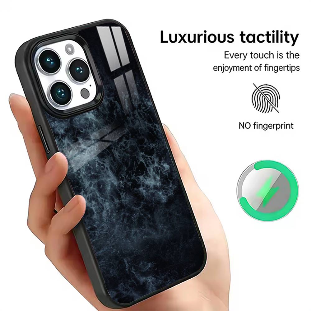 Minimalist Blue Sea Pattern Phone Case For iPhone17,16,15,14,13,12,11 Plus,Pro Magnetic with Magsafe Wireless Charging