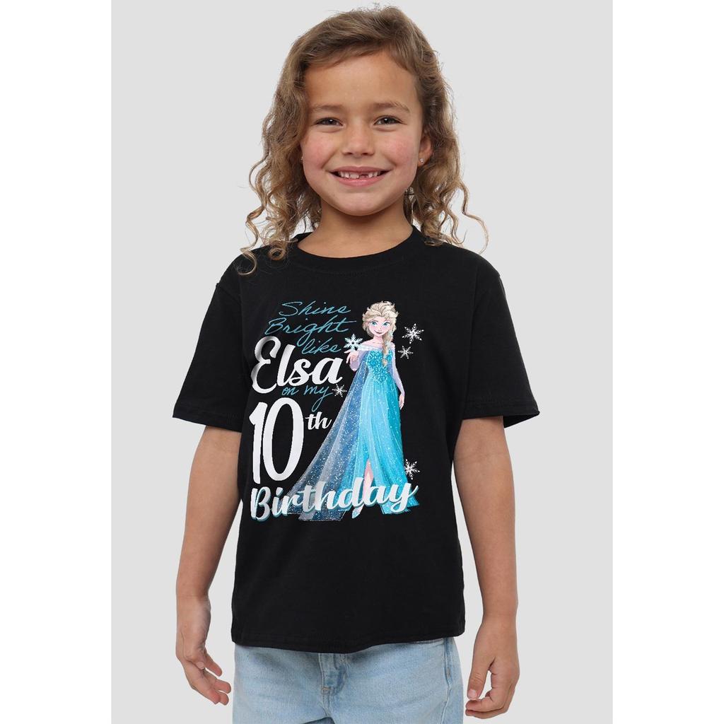 frozen Childrens/Kids Bright Like Elsa 10th Birthday T-Shirt