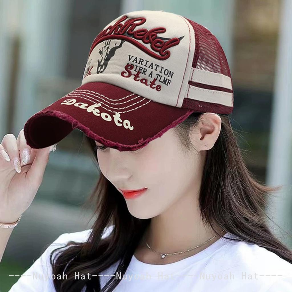 Baseball Stitching Stitched Embroidered Alphabet Mesh Women Men For Neutral Gender Fresh Caps Peaked Hats Sunshade American Style Breathable