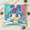TTamagotchi MMametchi Doublesided Printed Square Decorative Cushion Cover for Sofa Living Room Home Decor