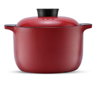 Керамическая кастрюля многоразмерная китайская красная круглая 1,4-5,5 л многоразмерная кастрюля для приготовления супа домашняя кухонная утварь кастрюля сковорода